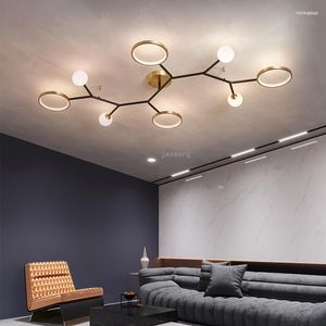 Taklampor amerikansk lyx koppar modernt led vardagsrum inomhus belysning kreativ dekoration lampa kök fixturer