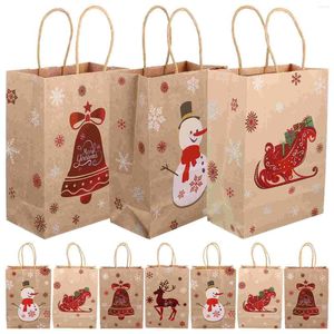 Contenitori da asporto 10 pezzi Sacchetti regalo riutilizzabili Sacchetti per confezioni regalo Manici per bambini Carta Grande Natale