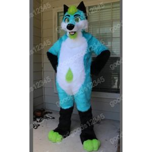 Christmas Long Fur Husky Dog Mascot Costumes Halloween Fancy Party Dress Cartoon Character Carnival Xmas Advertising Birthday Party Costume Unisex Outfit