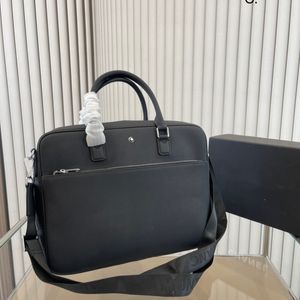 Laptop briefcase Mont blanc Brief case Laptop bag full leather box bag briefcase Toothpick cowhide Designer Bag Handbag luxury bag Press bag mens bag womens bag 37*28