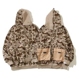 Capuzes de tubarões por atacado baratos para homens pulôver de grande porte com capuz completo com zípeira de moletons hip hop unissex casais roupas de streetwear camuflagem