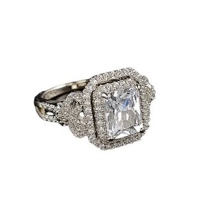 Mulheres anéis de designer de luxo branco puro moissanite diamante brilhante anéis jóias pt950 banhado namorada presentes noivado anel de casamento 1899