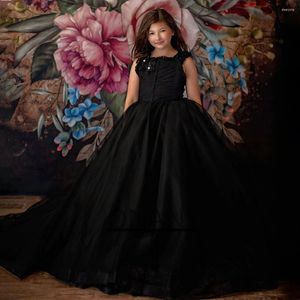 Платья для девочек JONANY, современное бальное платье с 3d аппликацией и цветочной аппликацией, фатиновое бальное платье без рукавов и открытой спины, маленькая принцесса Roupas De Florista