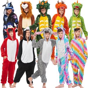 Зимние пижамы с единорогом для детей, пижамы с животными кигуруми, детский комбинезон с пандой и единорогом, одежда для сна для мальчиков и девочек, комбинезон Unicornio 231027
