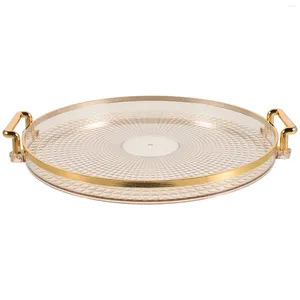 Plates Decorative Platter Tea Cup Tray Breakfast Round Serving Gold Snack Table Decorate Luxury Dish Dried Fruit Storage Plate