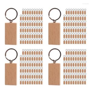 Hooks AFBC 240Pcs Blank Rectangle Wooden Key Chain DIY Wood Keychains Tags Can Engrave Gifts