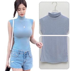 Women's Sweaters Women Pullover Bottoming Shirt Long Sleeve Sleeveless Basic Tops Turtleneck Solid Color Autumn Winter Casual Warm Female