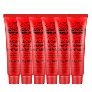 6PCS AU LUCAS PAPAW OINTMENT RASH CREAM LIP BALM TRING CARE PAPAYA SKIN REPARICE CROIM 25G LUCASオイルボディケアフェイスクリーム