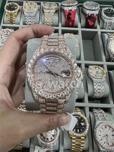 Luxo moissanite diamante relógio gelado relógio masculino designer para relógios masculinos de alta qualidade montre movimento automático relógios orologio. Montre de luxo l95