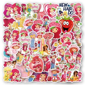 50PCS Strawberry Girls Stickers Cartoon Strawberry With Girl Graffiti Sticker Funny Decals Guitar Luggage Laptop PVC Sticker Kid DIY Toys
