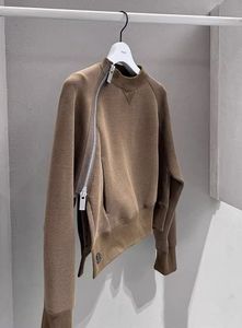 2023 moda departamento frio avançado sentido inclinado zíper café cor guarda casaco