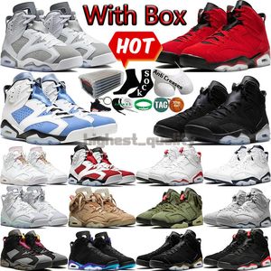 Mens basketskor 6S UNC Home Infrared Georgetown Bordeaux Red Oreo Carmine Midnight Navy Black Cat Olive Electric Green Men Sport Sneakers Women Trainer