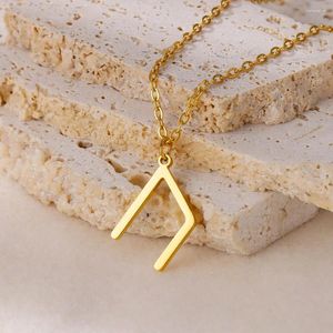 Anhänger Halsketten Wikinger Rune Halskette für Frauen Nordischer Runenbuchstabe Minimalistischer nordischer Edelstahlschmuck Weihnachtsgeschenk