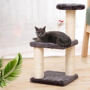 猫のおもちゃのツリータワー3列3列3層スクエアクライミングプラットフォームジャンピングトイスクラックルの子猫のペット用品