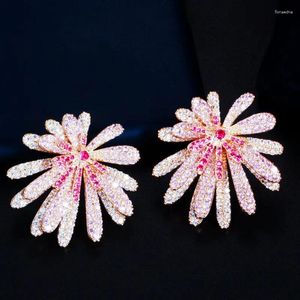 Dangle Earrings Sinzry Luxury Bridal Jewelry Accessory Cubic Zircon Korean Hinflower誇張された女性のためのスタッド