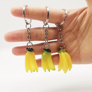 Simulering Fruit Series harts Banana Key Chain Bag Pendant DIY Accessories PRESICALE