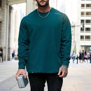 Men's T Shirts Long Sleeve Shirt Mens Breathable Slim Elastic Cotton T-shirts Autumn Fashion O Neck Pullover Tops Men