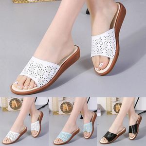 Sandals Summer Breathable Slip On Flat Fashion Shoes For Lady