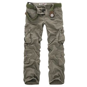 Calças masculinas de alta qualidade calças de carga masculinas casuais soltas multi bolso calças militares calças compridas para homens camo corredores plus size 28-40 231027