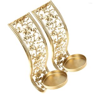 Candle Holders 2 Pcs Dinner Party House Decorations For Home Dining Room Wall Metal Holder