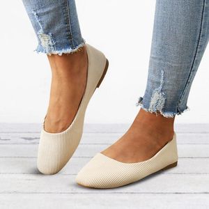 Sandálias femininas dedo do pé quadrado sapatos planos deslizamento em boca rasa pontiaguda simples único casual para com suporte de arco