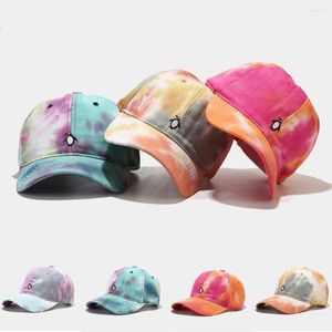 Visors Tie-dyed Women Sun Baseball Unisex Hat Hip Cap Adjustable Men Hop Caps Mens Cotton Visor