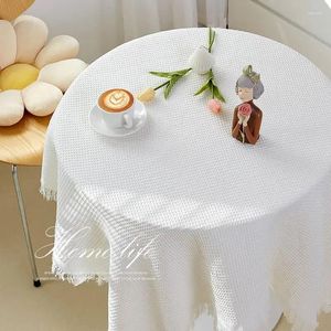 Table Cloth Tablecloth Japanese Ins Cotton White Advanced Touch Light Luxury Tea Round