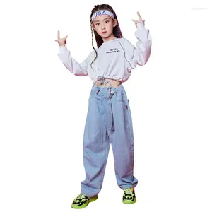 Conjuntos de ropa Niños Hip Hop Sudadera Crop Tops Pantalones sueltos Jogger para niñas Niños Niños Salón de baile Jazz Danza Ropa de rendimiento