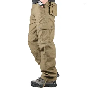 Męskie spodnie kombinezonowe męskie ładunki swobodne multi -kieszenie wojskowe ścieżki taktyczne pantalon hombre męskie spodnie dresowe proste spodnie