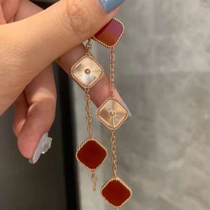 Van Clover Bracelet Designer for Women Fashion Jewelry Woman 18K Gold Agate Shell Mother-of-Pearl Flower Bangle Silver Chain Luxury Jewelry Women Gifts