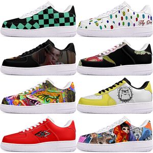 Diy Shoes Winter Fashion Autumn Mens Leisure Shoes One For Men Women Platform Casual Sneakers Classic White Black Cartoon Graffiti Trainers Outdoor Sports 14114