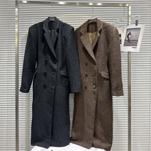 Women's Trench Coats Prepomp 2023 Winter Collection Double Breasted Button Vintage Woolen Long Coat Women Jacket GM121