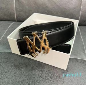 Belt AM Letter Steel Buckle Women's Belt Business Leisure Outdoor Men's Belt