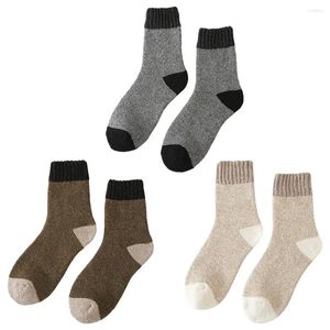 Men's Socks 3 Pairs Wool Mid-tube Thick Warm-keeping Footwear Knitted Sock