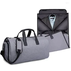 Duffel Bags 2 em 1 saco de viagem de vestuário com compartimento de sapatos terno conversível levar na alça de ombro de bagagem