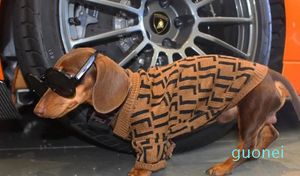 Süße Welpenpullover Buchstabe F Luxus-Hundebekleidung Haustiere Apperal Warmer Pullover für großes Hundeoutfit 21er Jahre