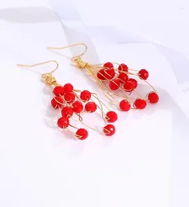 Dangle Earrings 2023 Korean Style Bead Ball Hanging Exaggerated Earring For Party