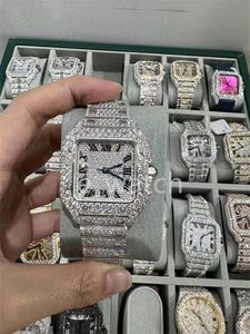 Luxury Moissanite Diamond Watch mrożone na zewnątrz designer męski zegarek dla mężczyzn zegarek wysokiej jakości automatyczny ruch Montre zegarki Orologio. Montre de Luxe L85