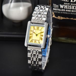 Luksusowe damskie zbiorniki zegarków Square Watches Designer Diamond Premium Quartz Ruch Bransoletka ze stali nierdzewnej Supphire Glass Waterproof Santos Woman Wristrowatches