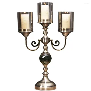 Ljushållare American Retro Metal Glass Holder For Dining Table Candlestick Ornament Light Luxury Romantic Home Decor