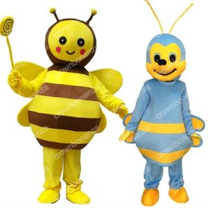 Süper sevimli küçük arı maskot kostümleri cadılar bayramı karikatür karakter kıyafeti takım elbise xmas açık parti kıyafeti unisex promosyon reklam kıyafetleri