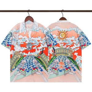 23 Designer Camiseta Mens Moda Geométrica Clássica Impressão Preto Camisa de Bowling Hawaii Floral Camisas Casuais Homens Slim Fit Manga Curta 666