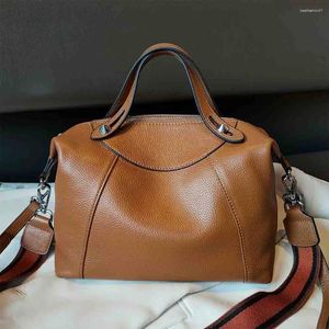 Kvällspåsar Motingsome Luxury Women Cow Leather Bag Exquisite Unique Designer Shoulder Bucket Ladies Elegant Handbag 2023