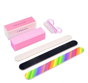 Nail Manicure Kit Nail Files Brush Dålig Buffing Grit Sand Fing Art Accessories Slip File UV Gel Polish Tools Nail Tools Set