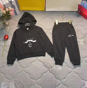 Mens Hoodies Fashion New Sweatshirts 2-13 년 어린이 의류 세트 소년 소녀 가을 겨울 패턴 어린이 디자이너 스웨터 슈트 어린이 까마귀 바지 2 조각 세트