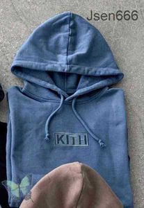 Kith Felpa con cappuccio Ricamo Kith Felpa con cappuccio Felpe Uomo Donna Felpa con cappuccio con scatola Etichetta interna di qualità Q3EL