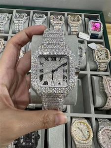 Luxury Moissanite Diamond Watch mrożone na zewnątrz designer męski zegarek dla mężczyzn zegarek wysokiej jakości automatyczny ruch Montre zegarki Orologio. Montre de Luxe L50
