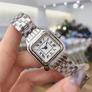 22mm Pantthere WSPN0006 Moda Lady Watches Swiss Quartz Kadınlar İzle Beyaz Dials Gümüş Kılıf Paslanmaz Çelik Bilezik Sapphire WRI215Z