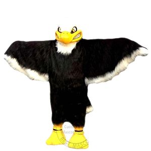 Högkvalitativ anpassad Black Eagle Mascot Costumes Halloween Fancy Party Dress Cartoon Character Carnival Xmas Easter Advertising Birthday Party