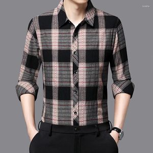 Men's Casual Shirts Cotton Classic Men Shirt Long Sleeve Plaid Gentleman Spring High Quality Comfortable Breathable Luxury Chemise Homme